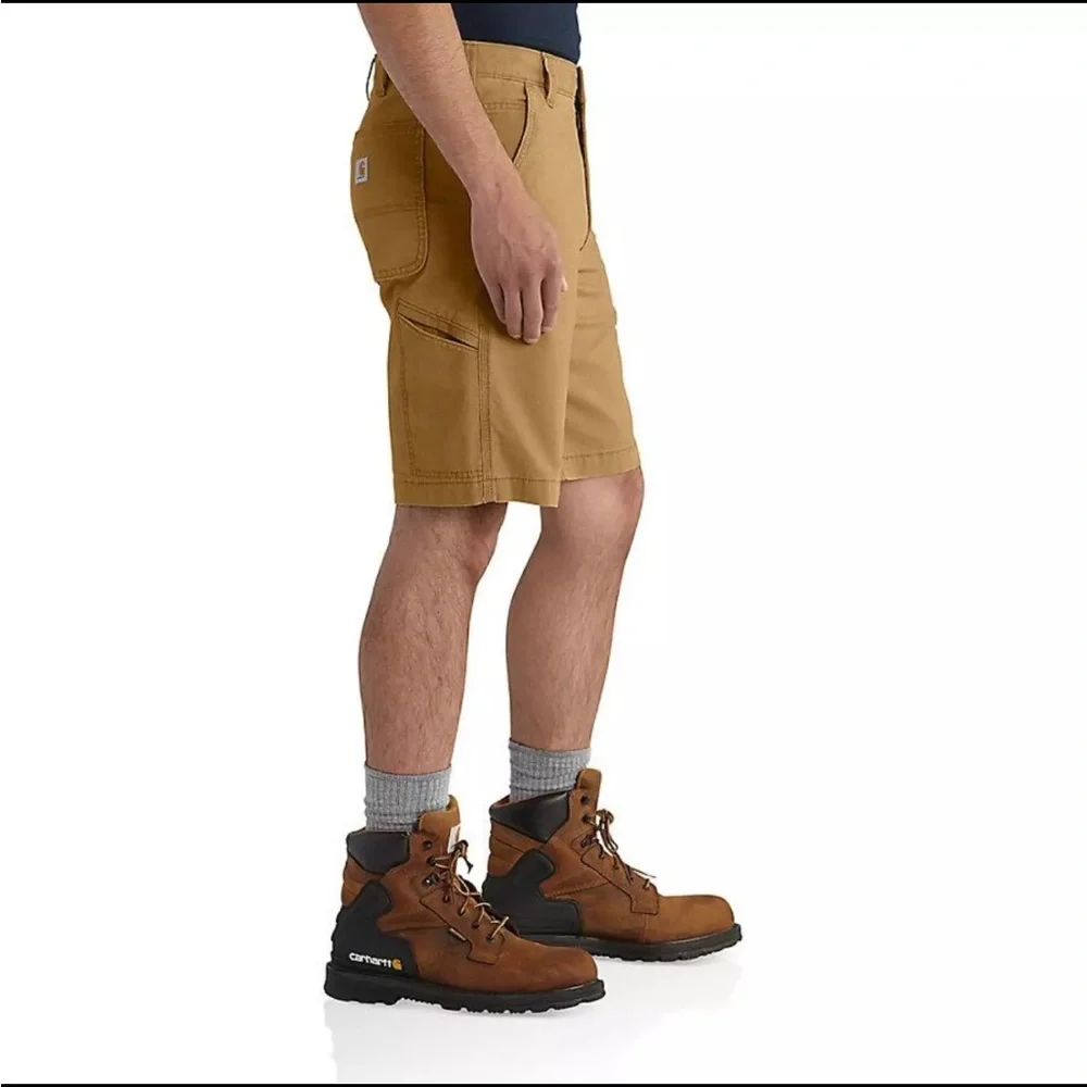 Carhartt Mens Rugged Flex Tan Canvas Work Cargo Shorts Size 40 NWOT